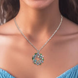 Farfalle Peanut Beads Floral Design Pendant Sterling Silver Chain Handcrafted Jewelry | HeartfullNet