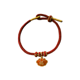 An Lucky Charm Burgundy Folded Yarns Bracelet Handmade | Heartfullnet