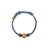 Placer Gold Embellishment Blue  Gold Braided Cord Bracelet Handmade Jewelry | Heartfullnet