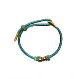 Chinyin Snake Knot Charm Olive Green Folded Yarns Bracelet Handmade | Heartfullnet