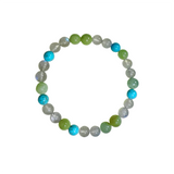 Turquoise Moonstone Jade Stretch Bracelet Handmade Jewelry | Heartfullnet