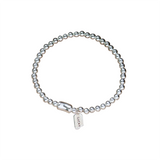 Lucky - Stretch Silver Bead Bracelet