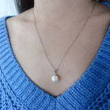 Freshwater Pearl Pendant Necklace Sterling Silver Cable Chain Ladies Jewelry | HeartfullNet
