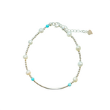 Nami - Pearl Turquoise Silver Bracelet