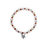 Rubi Freshwater Pearl Red Agate Sterling Sliver Charm Handmade Jewelry | Heartfullet