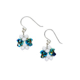 Hook Earrings Made with Swarovski Crystal Beads in Four-Leaf Design Handmade Jewelry | HeartfullNet