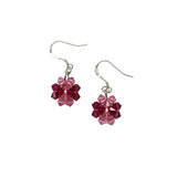 Hook Earrings Made with Swarovski Crystal Beads in Four-Leaf Design Handmade Jewelry | HeartfullNet
