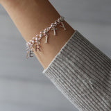 Sterling Silver Letter Charm Bracelet Customized Handmade Jewelry | HeartfullNet
