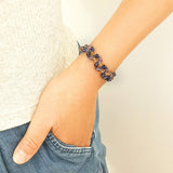 Genuine Crystal Beads Bracelet linked with Sterling Silver Components. Handmade Ladies Bracelet | Heartfullnet