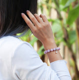 Stretch Kunzite Crystal Sterling Silver Spacer Beads Bracelet Handmade Jewelry | HeartfullNet