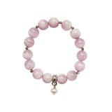 Stretch Kunzite Crystal Sterling Silver Spacer Beads Bracelet Handmade Jewelry | HeartfullNet