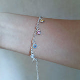 Sterling Silver Zircon Charm Bracelet | HeartfullNet