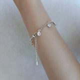 Sterling Silver Zircon Charm Bracelet | HeartfullNet