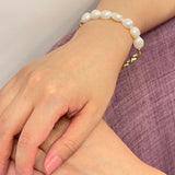 Baroque Pearl 14K Gold Plated Chain Bracelet | HeartfullNet
