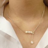 Freshwater Pearl Sterling Silver Necklace Handmade Jewelry  | HeartfullNet