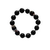 Vera - Stretch Obsidian Gold Bracelet